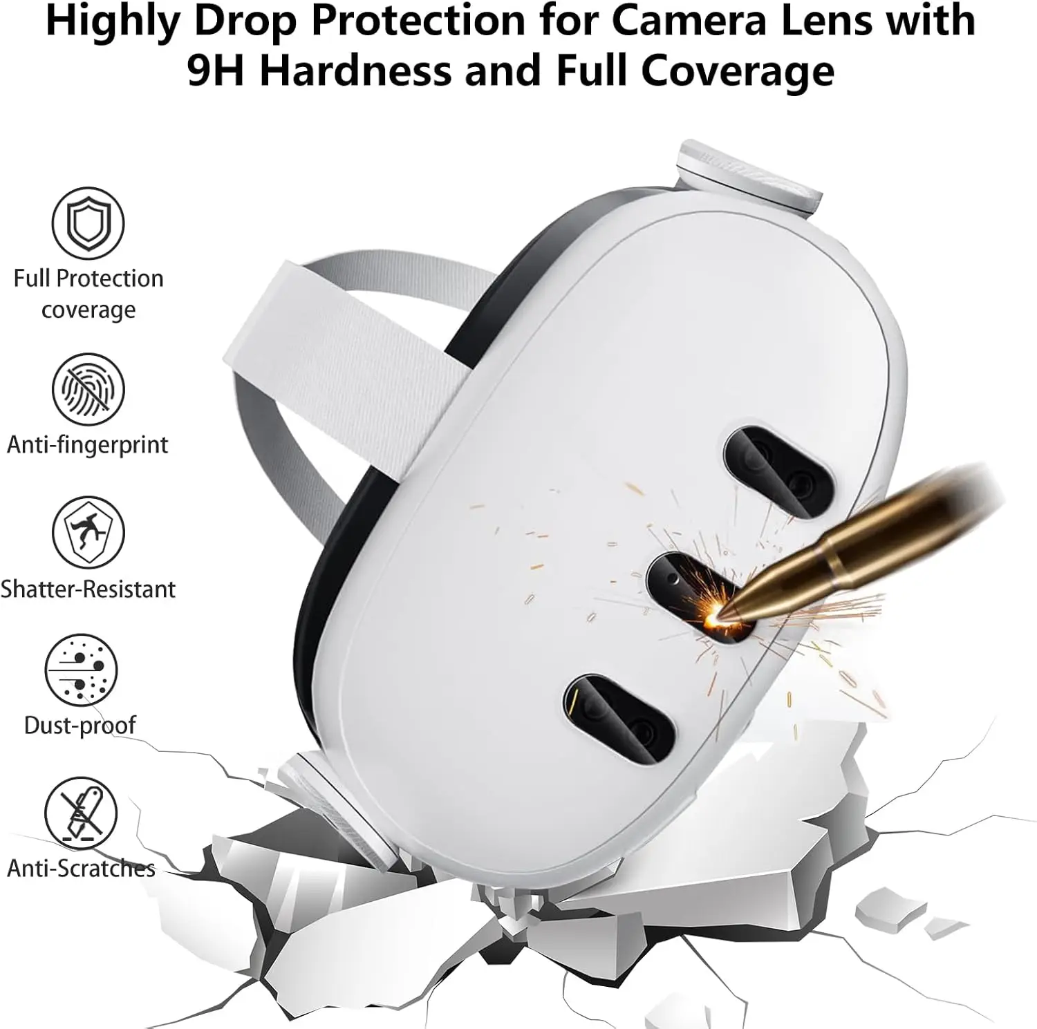 Tempered Glass for Quest 3 Camera Lens Protector Ultra-thin HD Len for Oculus Meta Quest 3 Anti-Scratch Camera Protective Cover