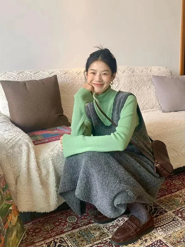 

Eeni Base Layer Irt Ey Жилет Юбка Salt System Maturi Комплект из двух предметов Winter Faion Женская одежда Корейский Sle ort ...