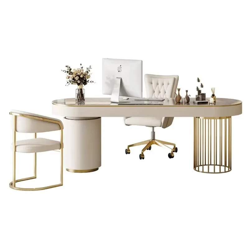 Asthetic Storage Hutch Office Desk Writing Designer Luxury Modern Office Desks Organizer Drawers Mesa Para Computador Furniture