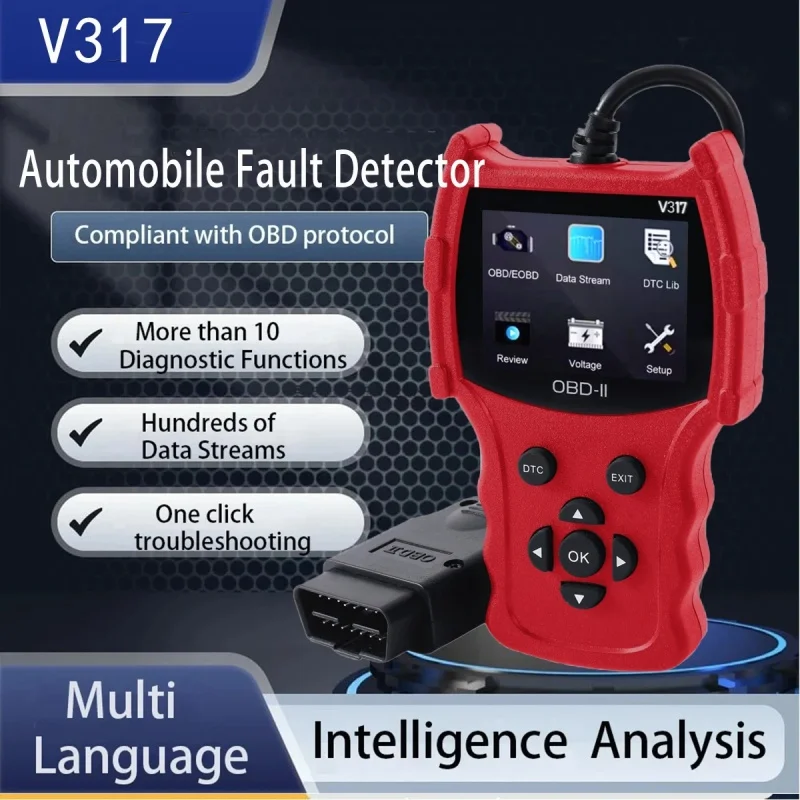 

Автосканер V317 OBD2 для диагностики двигателя автомобиля, считыватель кодов неисправностей, инструмент для диагностики автомобилей, тестер OBDII/EOBD.