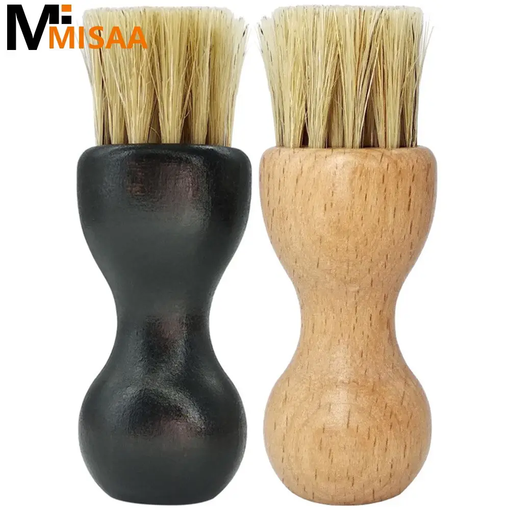 Waxing Brush Easy To Clean Durable Beech Wood Color Household Cleaning Appliances Mini Shoe Brush Easy To Use Strong Flexibility