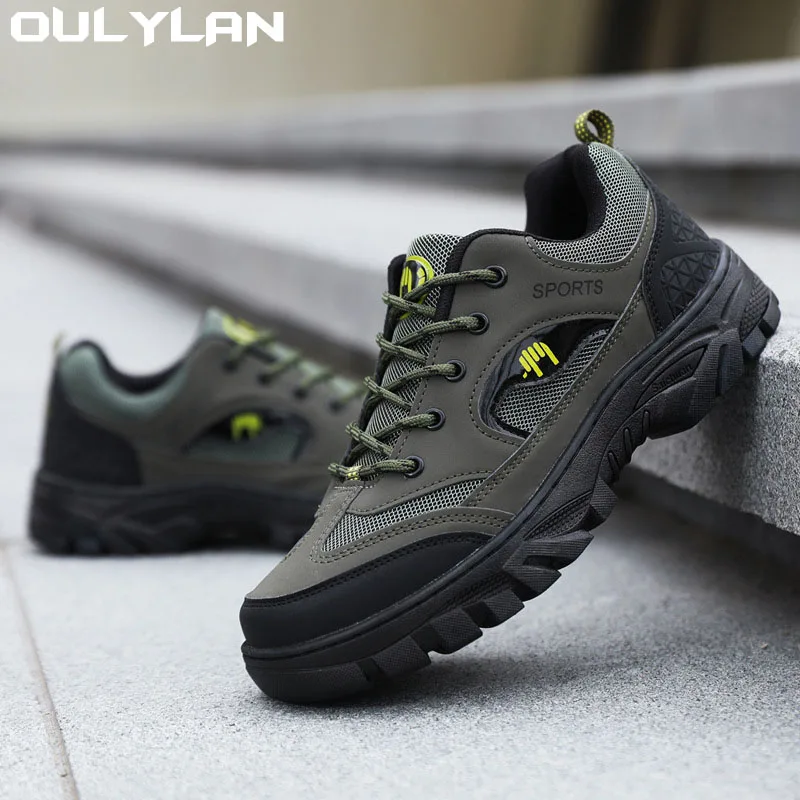 Oulylan Hiking Sports Man Leisure Running Shoes Trekking Sneakers Shoes Men Non-slip Outdoor Sneakers for Men Climbing Trekking