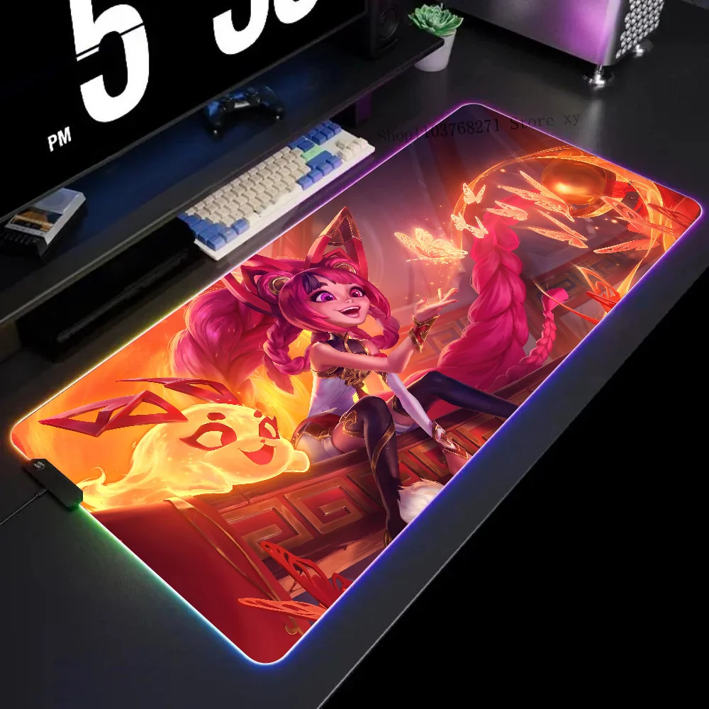 

Zoe League Of Legends Mousepad XXL RGB Gaming Mouse Pads HD Black Gamer Accessories Large LED