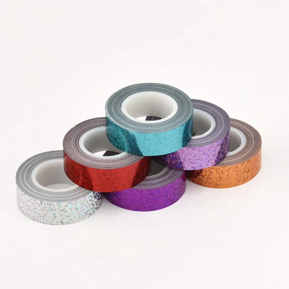 1 مجموعة الثلاثية الأبعاد شريط لاصق ذاتية اللصق متلألئ النهاية ل المجلات ألبوم صور الديكور المشاريع الحرفية بريق الشريط عدة #2