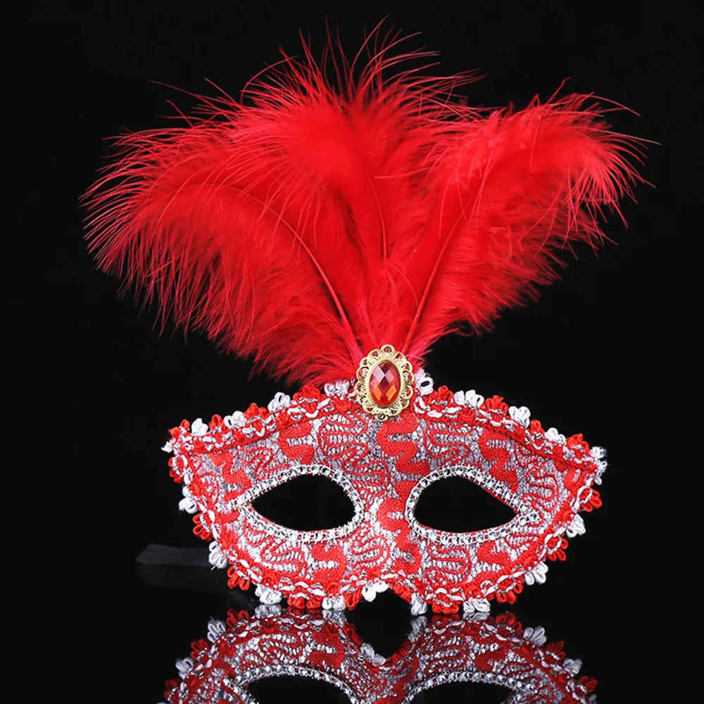 Party Mask Women Masquerade Luxury Peacock Feathers Half Face Mask Cosplay Costume Venetian Mask For Children