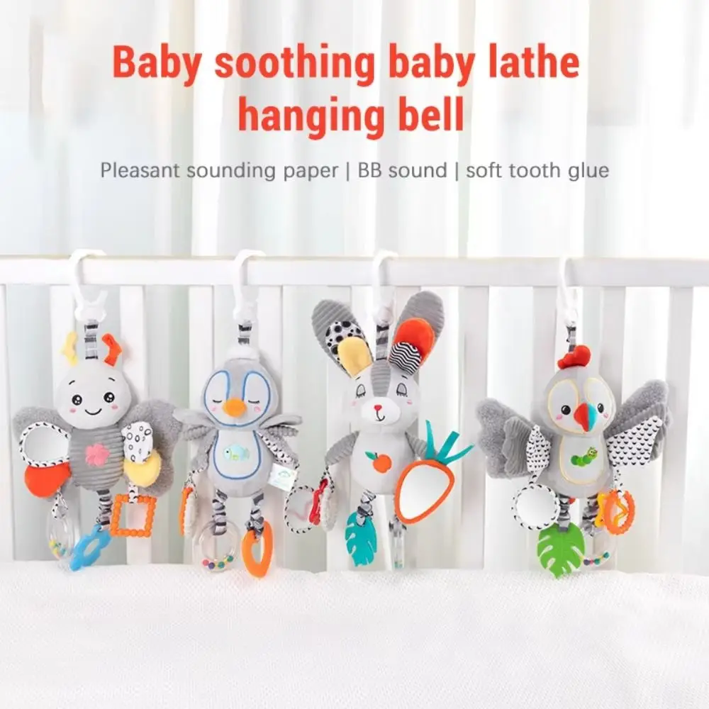PP Cotton Cartoon Animal Bell Rabbit Penguin Montessori Newborn Rattles Toys Soft Wear-resistant Rattle Teether Toys