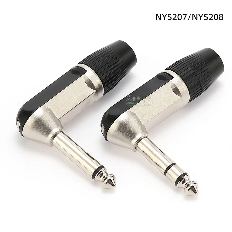 5Pcs REAN NYS207/208 Right Angle Elbow Mono Sophomore Core Three 6.35mm Microphone fever Audio Connector Guitar Plug TRS