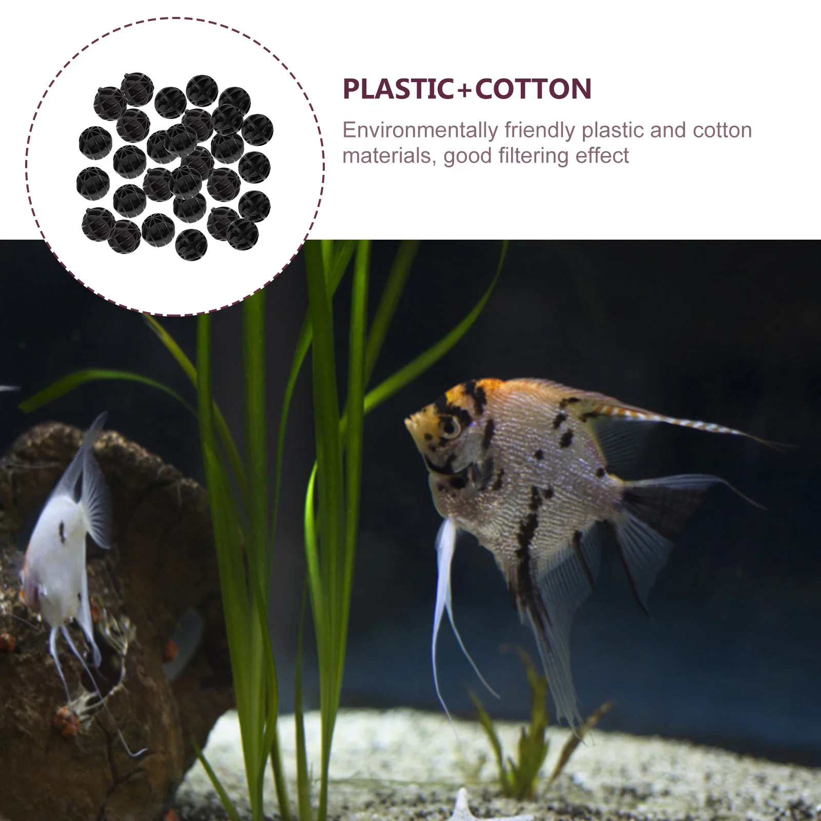 

150Pcs High Durability Bio Balls Filter Balls for Aquariums Ponds Fine Workmanship Easy Carry Small Size Light Weight