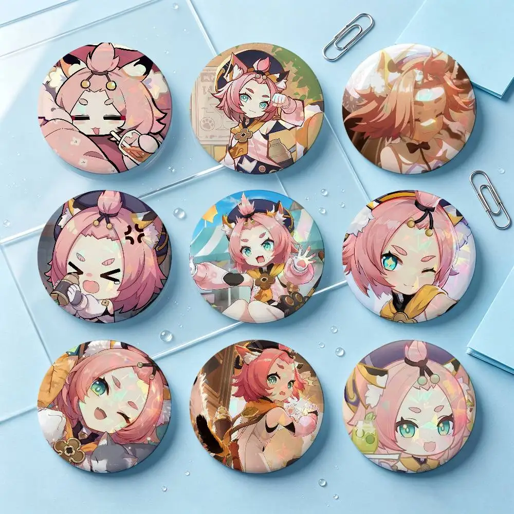Diona Genshin Impact Badges Button Round Creative Pin Brooch Badge Bag Decor Accessories Fans Collect Friends Gifts