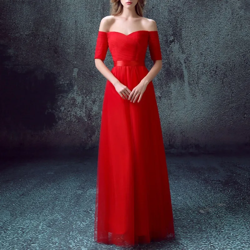 Clássico vermelho vestidos de banquete 2024 com decote em v simples convidado de casamento personalizado elegante a linha cerimônia vestido de festa desempenho