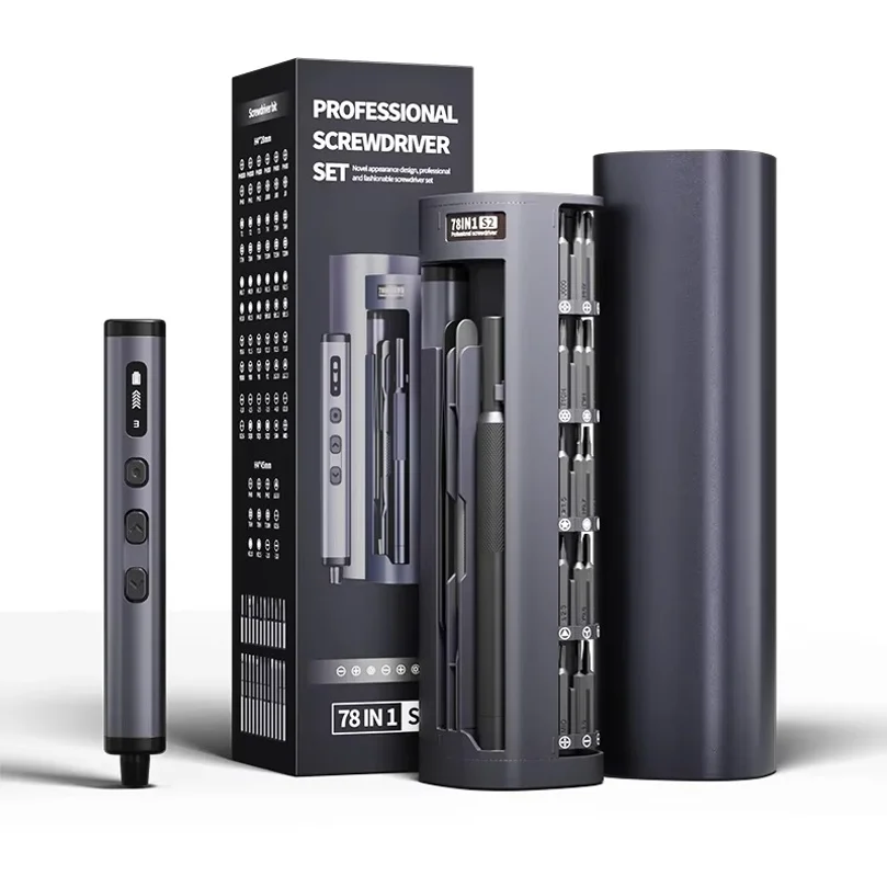 78 in 1 Magnetic Screwdriver Set Precision Electric Screwdriver Kit with 72 Bits 5 Torque Settings for Watches IPhone Glasses