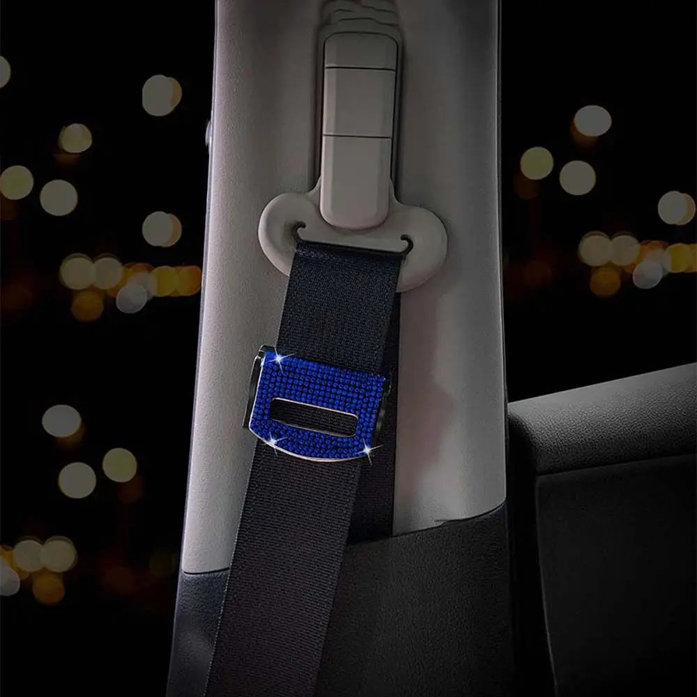 Diamond Auto Fastener Bling Stopper Buckle Clamp Rhinestone Seat Belts Holder Car Interior Accessories Car Safety Belt Clip