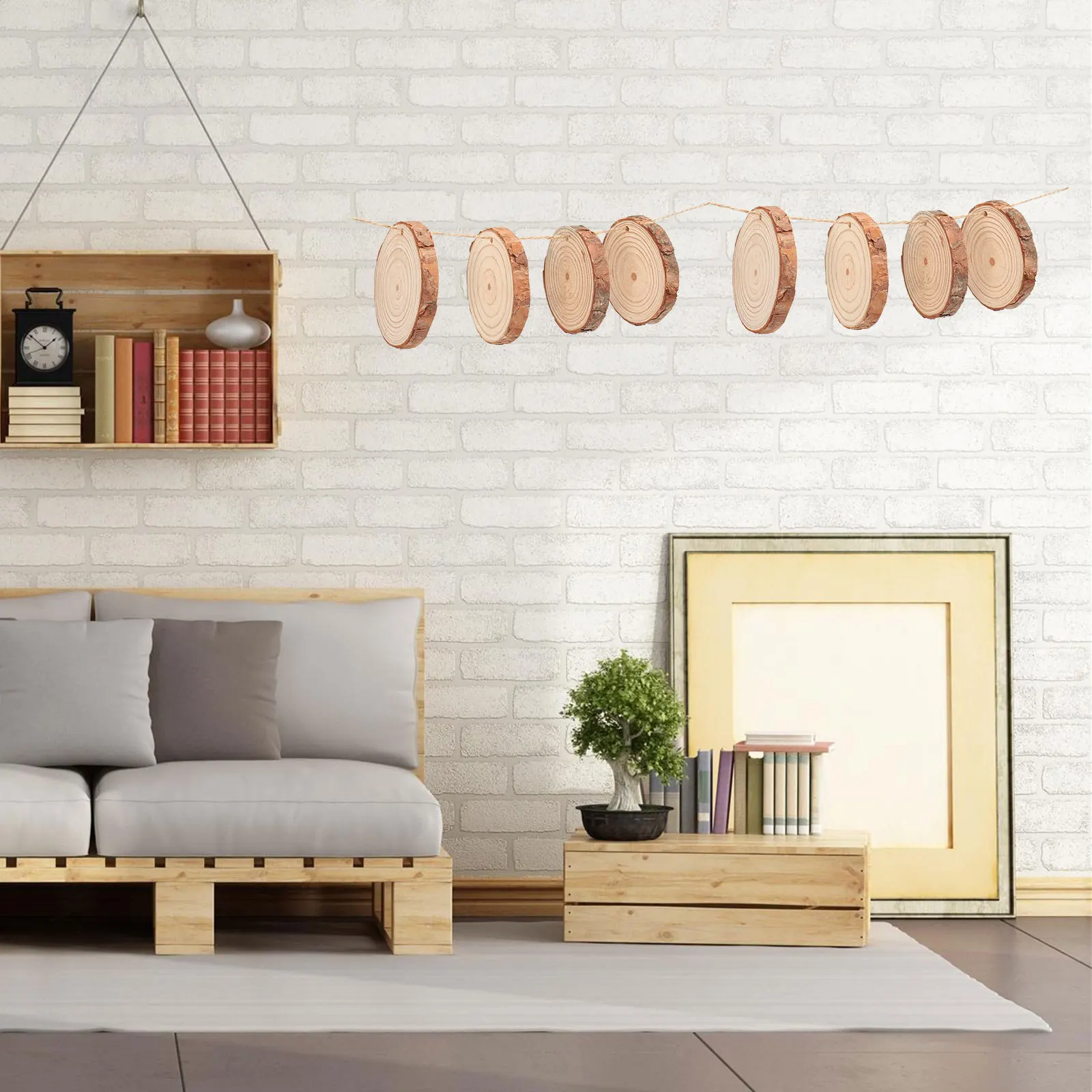 

30pcs Wooden Slices Decor Round Wood Discs Natural Craft Pieces For Painting Drawing Diy Wall Hanging Display Boards Handmade