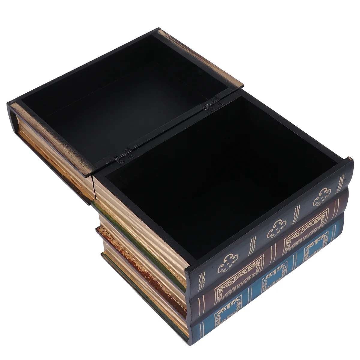 1pc Book Shape Storage Box Density Board Decorative Retro Simulation Book Ornament Office Model Photo Prop Hidden Box - Size L (