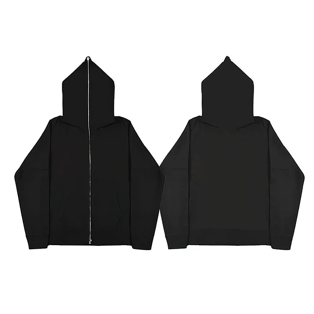 Autumn Winter Polar Fleece Jackets Full Zip Cardigan Hoodies Harajuku Casual Loose Hooded Long Sleeve Sweatshirt Unisex Zip Coat