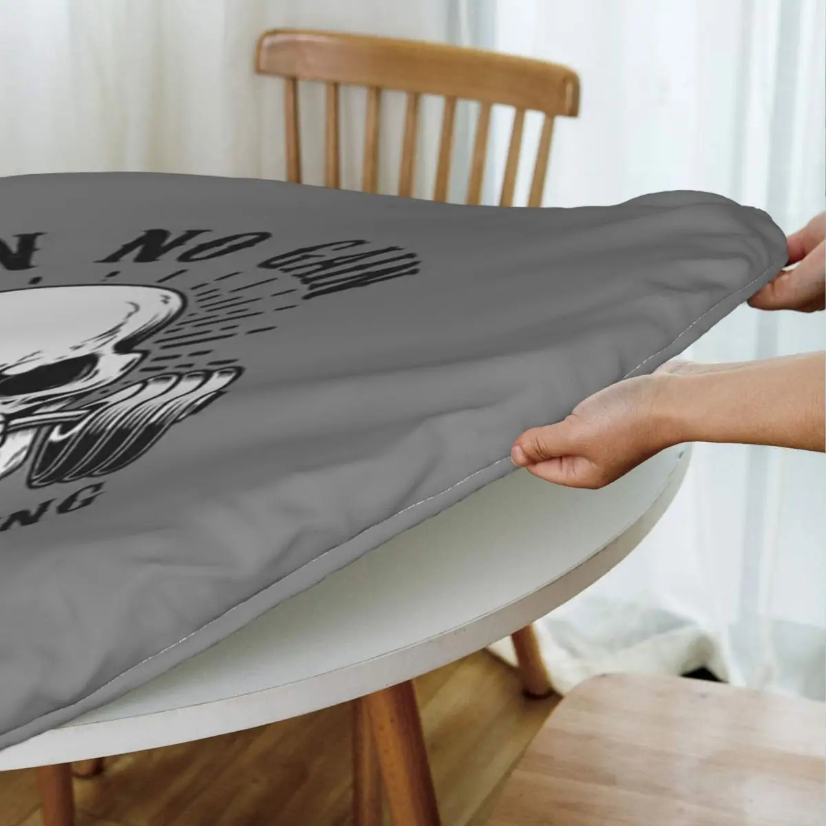 Powerhouse Gym Bodybuilding Fitness Motivational Quote Round Tablecloth Oilproof Table Cloth Kitchen Events Dining Table Cover