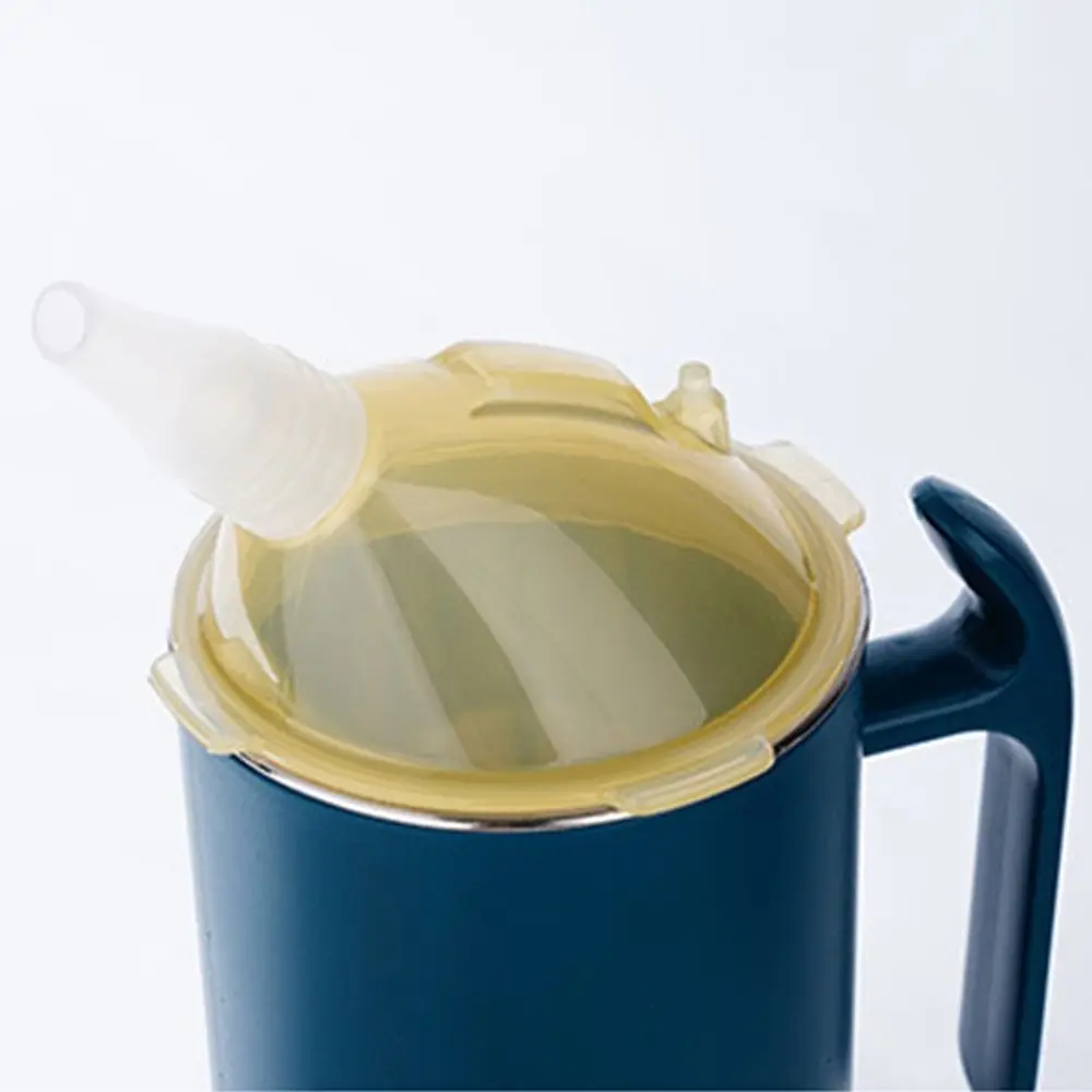 

Spill Proof Adult Sippy Cups with Straw 400ml Elderly Drinking Cups Stainless Steel Anti Choking Feeding Cup for Patients