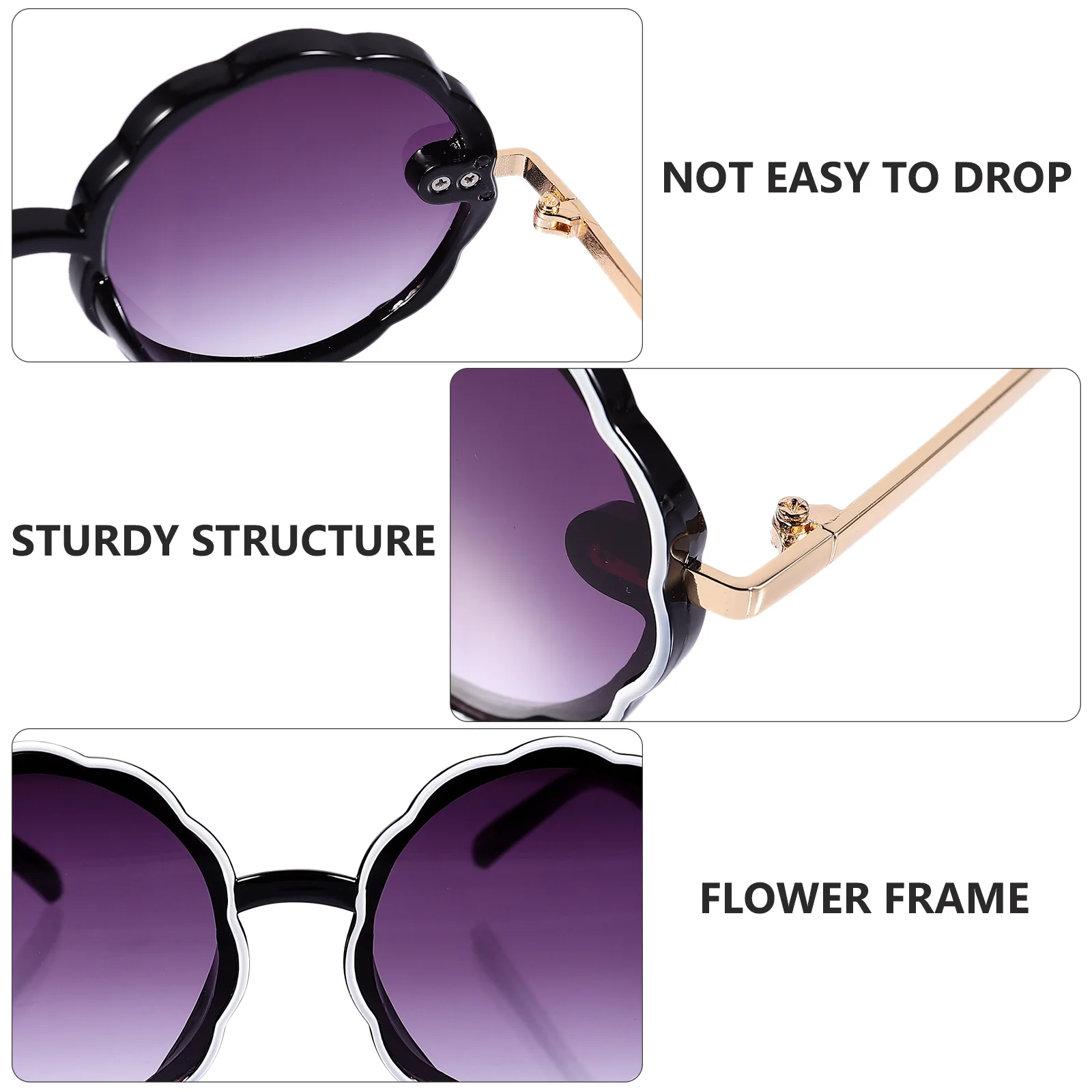 

1Pair 's Sunglasses Round Frame Durable Uv Protection Outdoor Summer Beach Gift Sunglasses