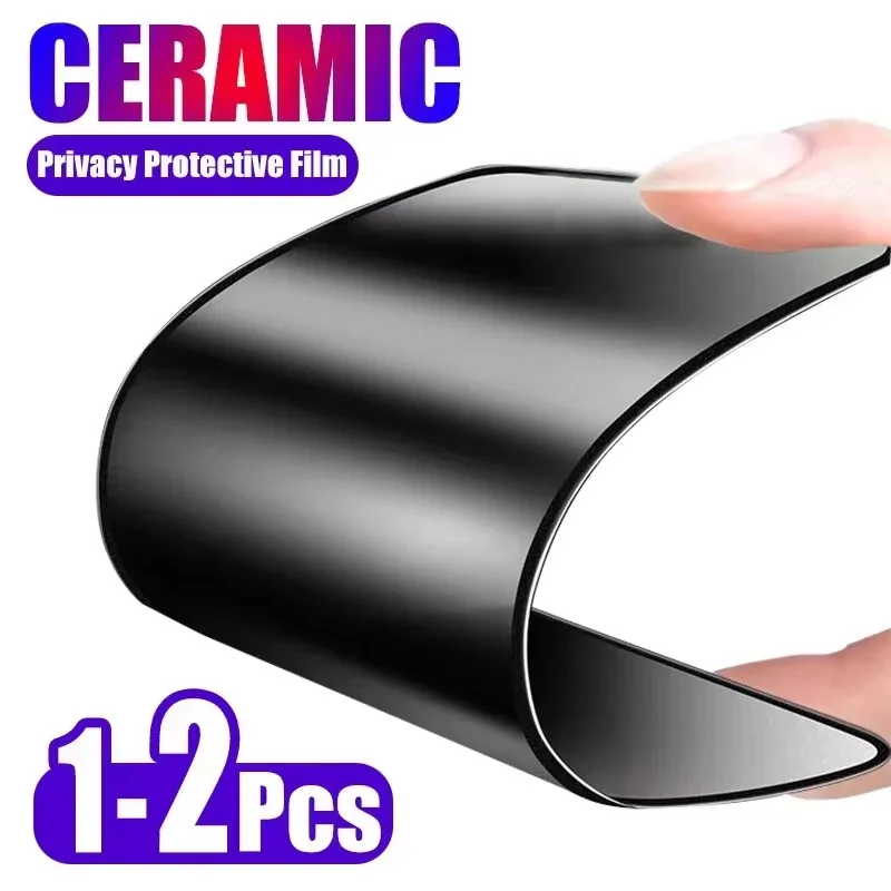2 Películas de Cerâmica de Privacidade para iPhone 17 16 15 14 11 13 12 Pro Max Air 16e 15 14 16 Plus XS Max XR X Protetor de Tela