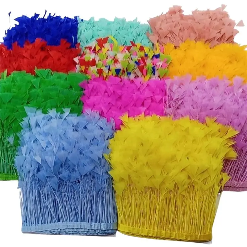 Adornos de plumas de pollo faisán de 1 yarda, costura en vestido, flecos para ropa, decoración de costura Diy, accesorios para manualidades de penacho de boda