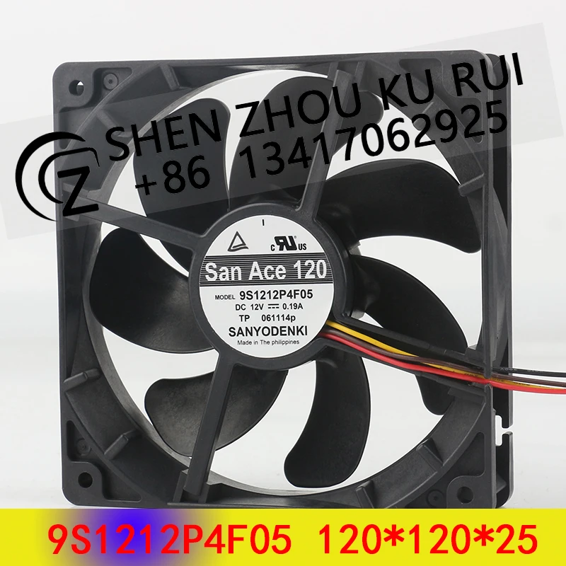 

Sanyo 12V 0.19A 12025 120X120X25MM 12CM Ultra-quiet 4-wire PWM speed control chassis 9S1212P4F05 Cooling fan