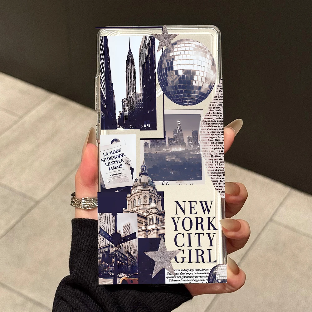 Estrela bola de discoteca caso telefone para samsung galaxy a34 a35 a55 a54 a53 5g nota 20 s21 s25 s24 s23 s22 ultra fe mais capa transparente