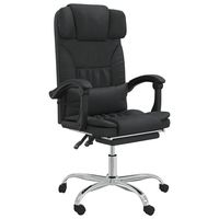 Black eco-leather reclining office chair with massage