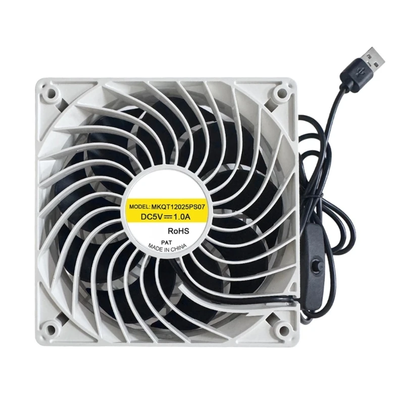 Weißer 120-mm-Kunststoff-USB-Lüfter für Router, DVR, und Heimgeräte Y4QF – Detail 1
