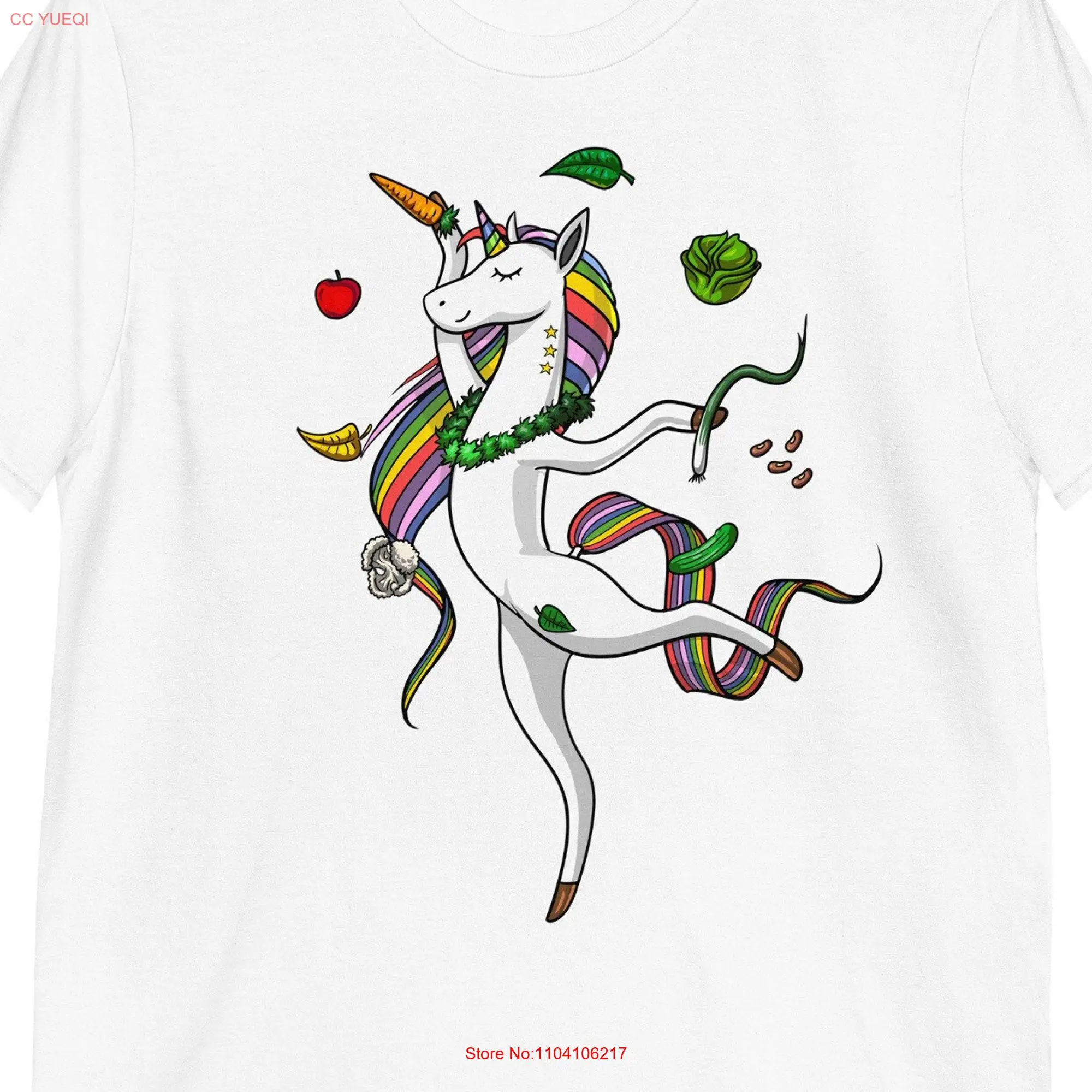 Unicorn Vegan T Shirt Vegetarian Clothing Clothes Vegetables Apparel Herbivore Outfit  long or short sleeves