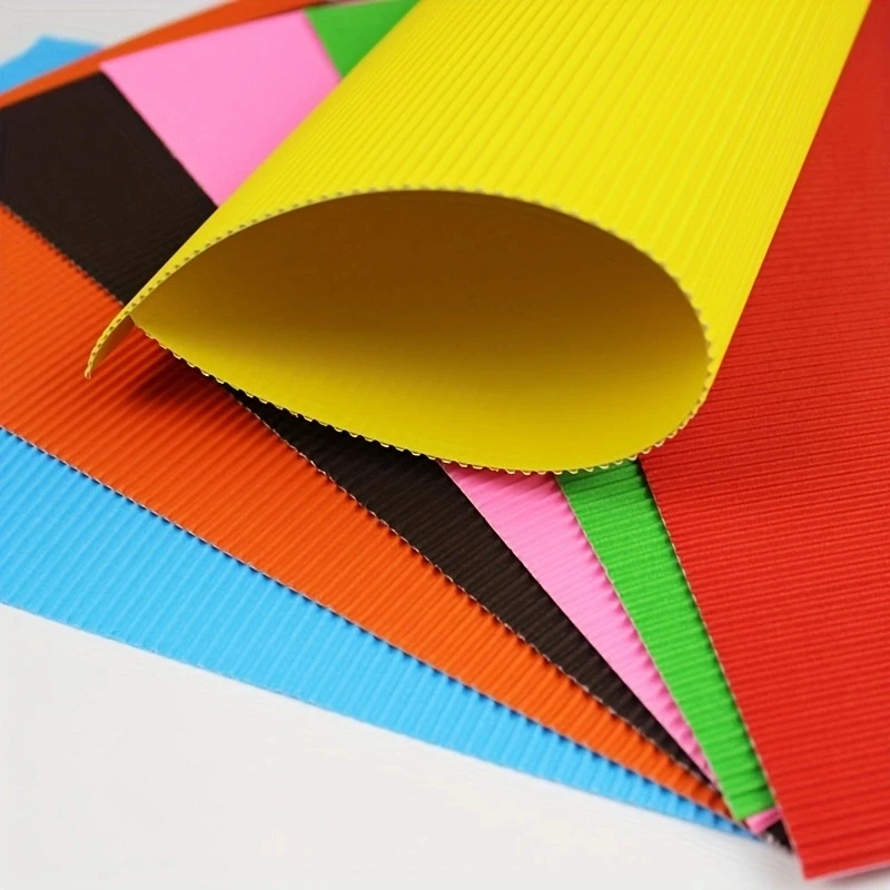 7 Sheets Colored Corrugated Cardboard Sheets for Crafts, Art Projects, DIY Signs, 7 Bright Colors (8.3 x 11.8 In)