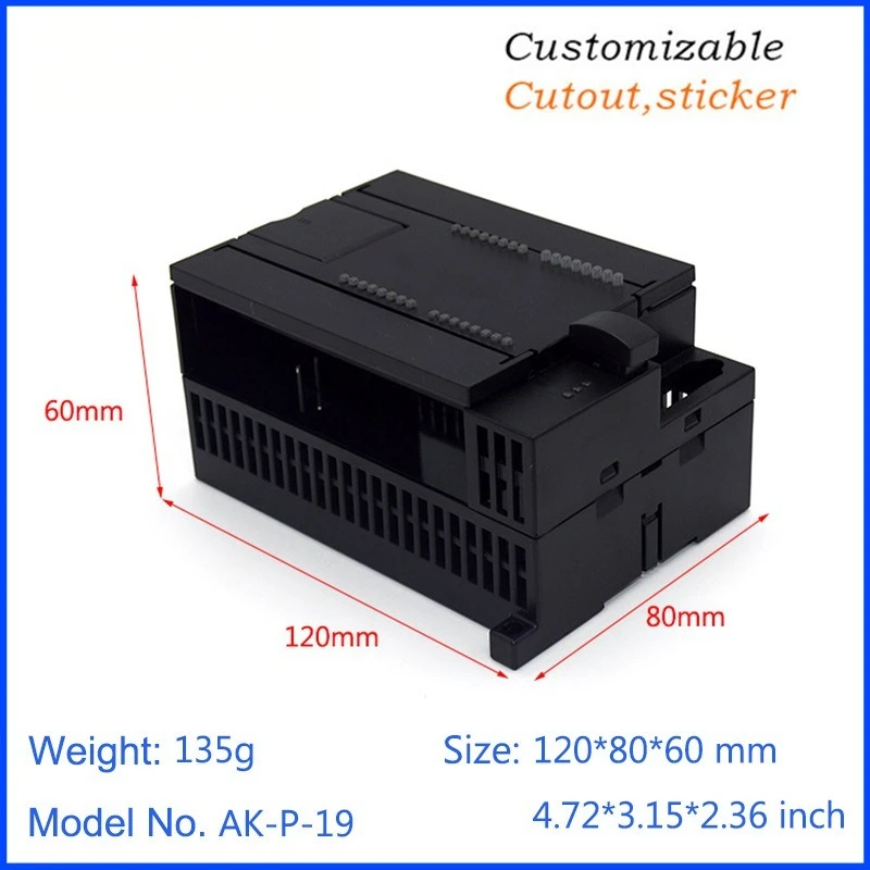 Din‑rail Mounted Injection‑molded ABS Plastic Casing for Control‑switch PLC Module Industrial‑control Equipment Sturdy