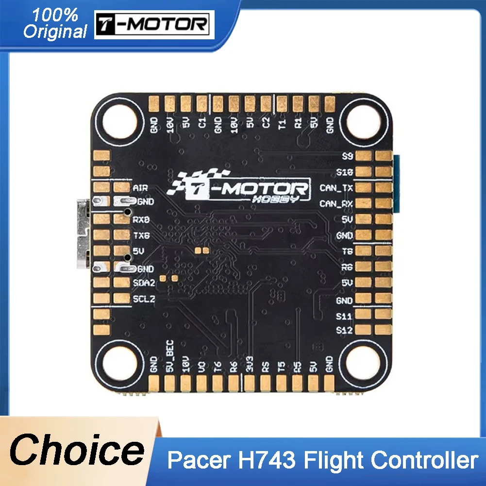 

T-MOTOR Pacer H7 FC H743 Flight Controller MPU6000 with BEC Dual OSD 16MB FLASH 3-6S 30.5*30.5mm For RC FPV Freestyle Drone