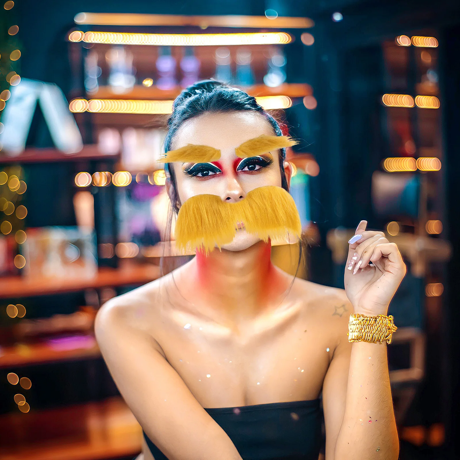 

Multipurpose Fake Beard Eyebrow Cosplay Supply DIY Decorative Mustache Party Performance Accessories Party Beard