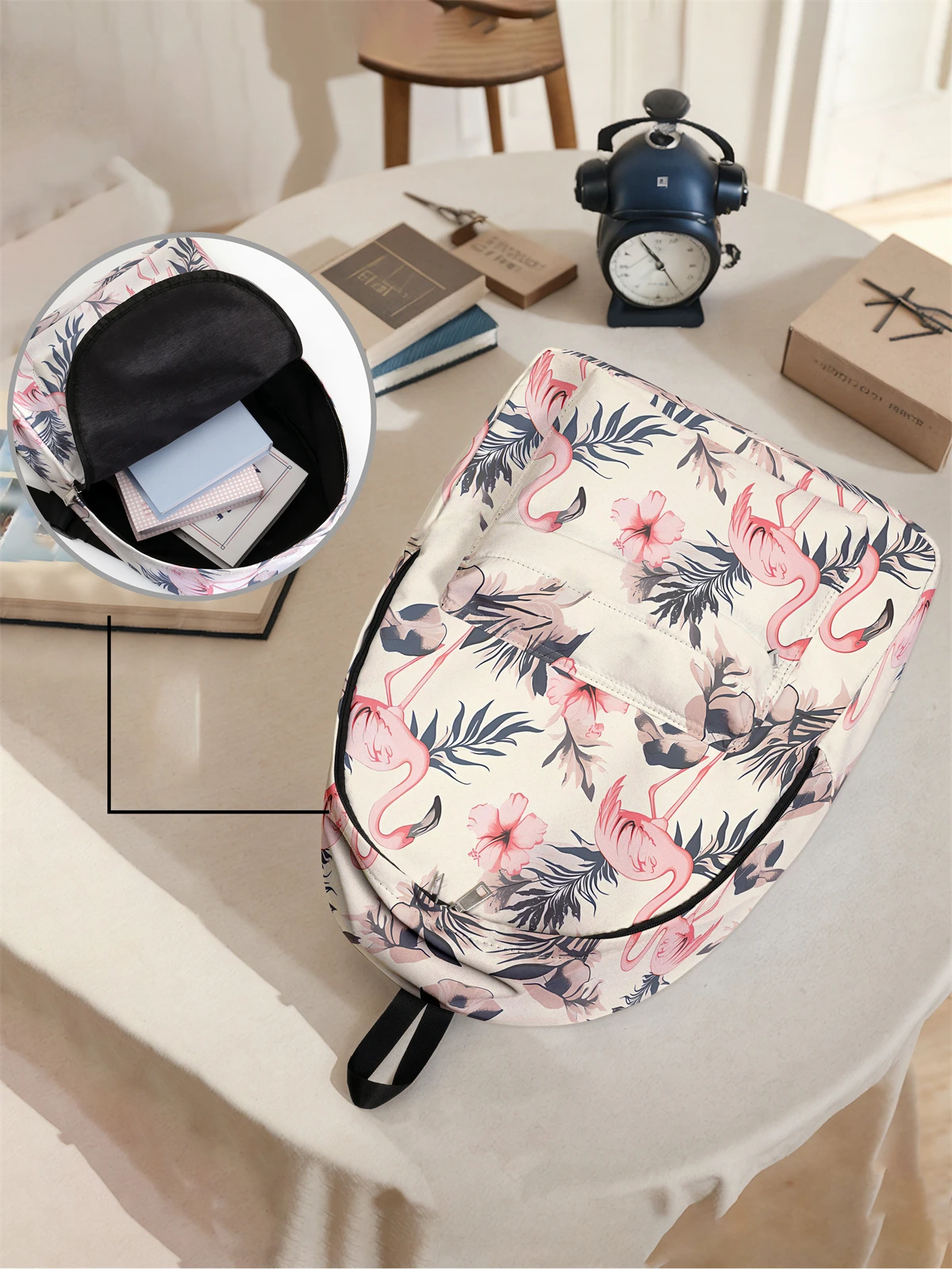 حقيبة ظهر بنمط فلامنغو، إصدار جديد 2025، حقيبة ظهر كاجوال للسفر، حقيبة ظهر كاجوال خفيفة الوزن وبسيطة للسفر #4