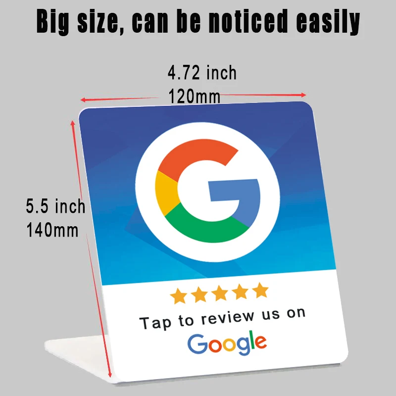 New Blue Big Size NFC Stand Pop up Link to Google Review Page Increase 5 Star Reviews