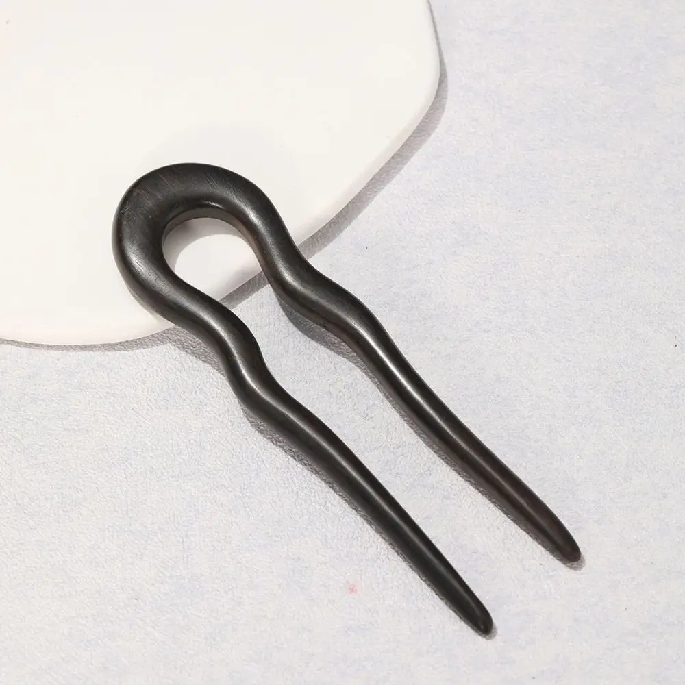 أغطية الرأس على شكل حرف U أعواد الشعر الخشبية وشوك الشعر الكلاسيكية الرائعة المصنوعة يدويًا على شكل ذيل حصان أداة تصفيف الشعر