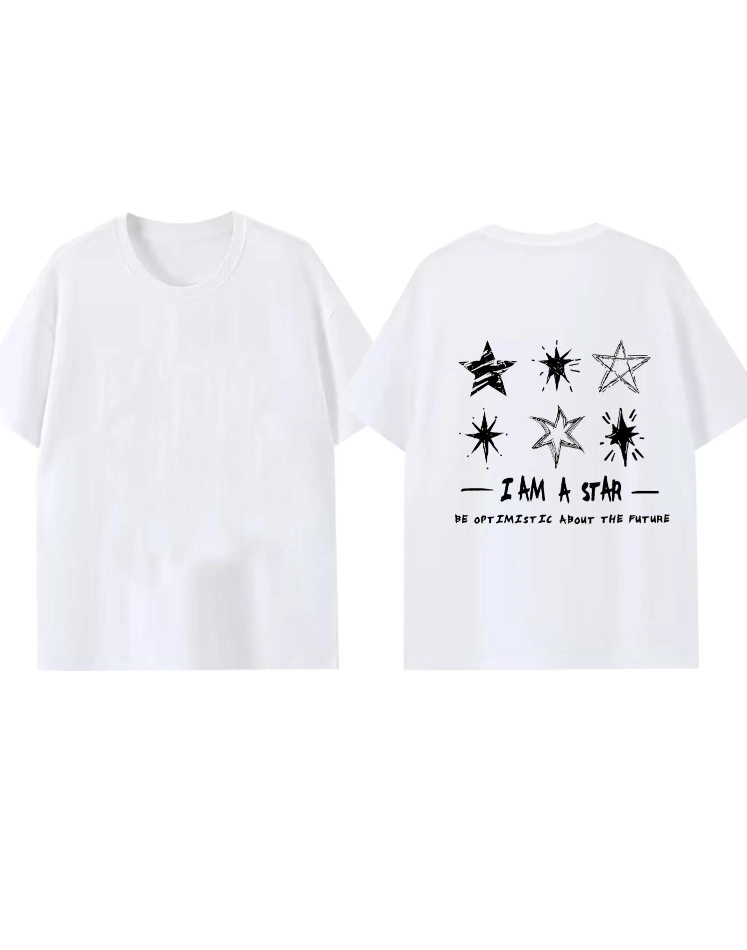 2025 موضة أنا نجمة تي شيرت للرجال والنساء موضة ملابس الشارع غير رسمية 100% قطن تي شيرت مطبوع #1