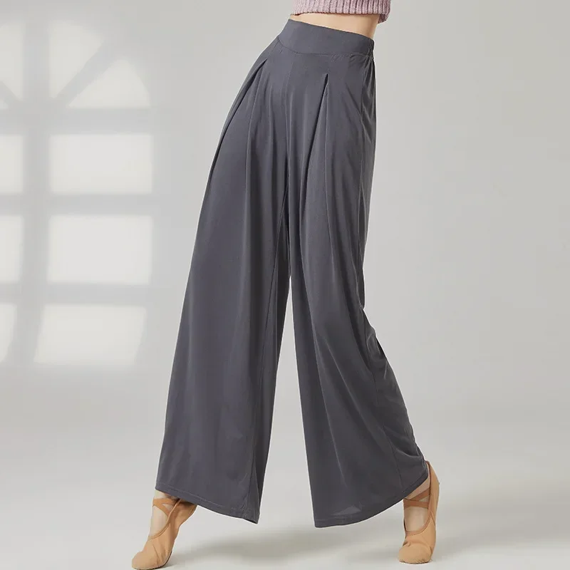 Danza moderna nuovi pantaloni larghi ed eleganti dritti a gamba larga Abiti da ballo cinesi Abiti da allenamento per il corpo per adulti da donna