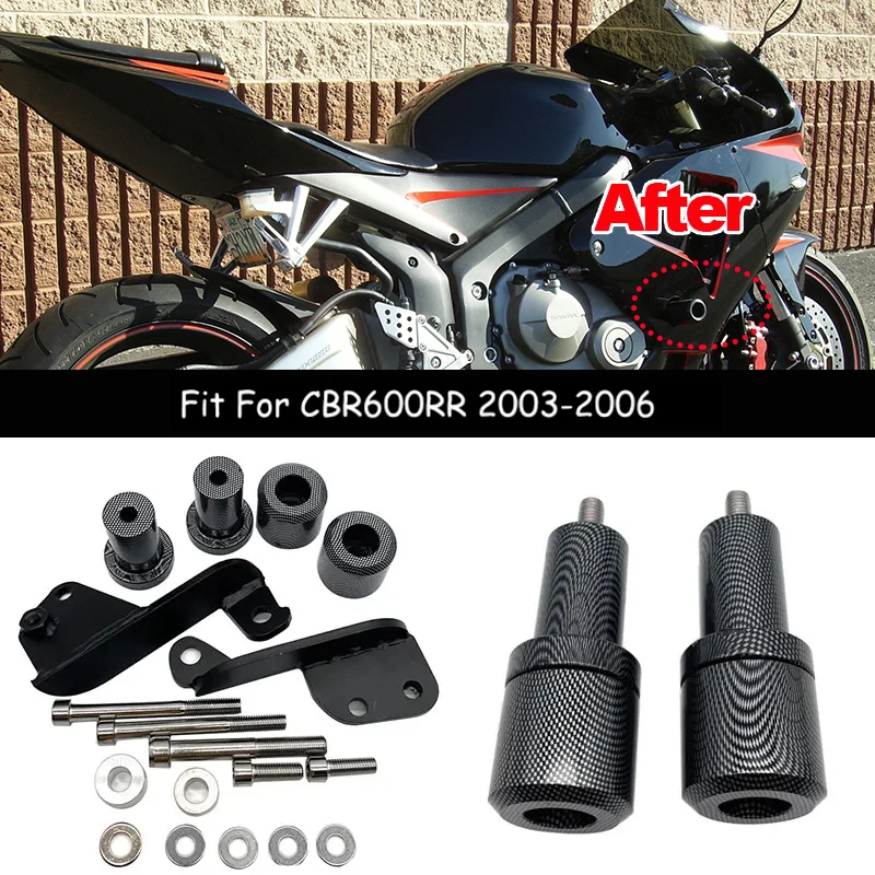 Black Aluminum Engine Guard Crash Pad Slider – Fits Honda CBR600RR 2003-2006 (Right Side)