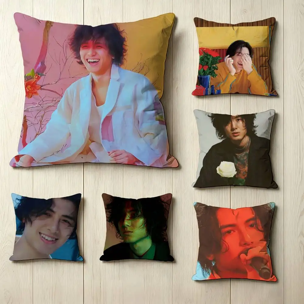Cool Singer-Songwriter F-Fujii K-Kaze  Square Double-Sided printed Pillow Case Bedroom Bedside Pillow Sofa Cushion Cover