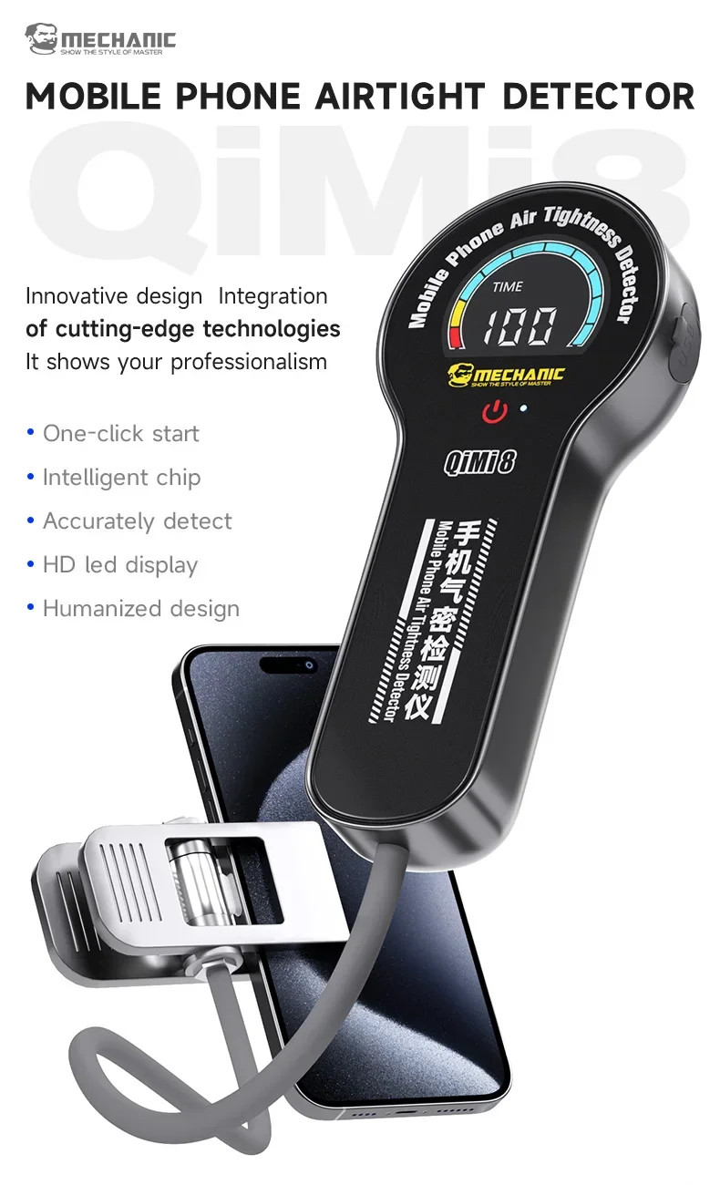 Mechanic Qimi8 Intelligent Mobile Phone Airtight Detector One Click Start LED Screen Tool for Phone Waterproof Seal Detection