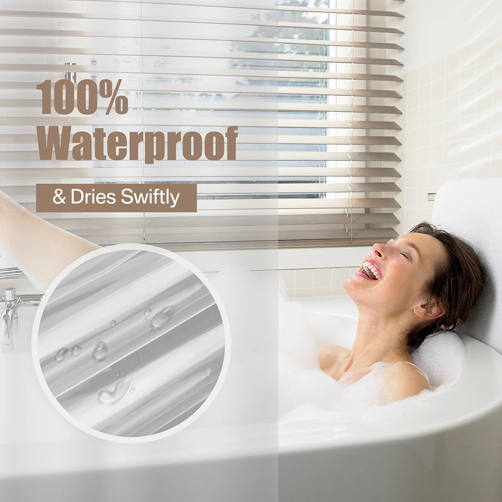 Clear Shower Curtain Waterproof White Gray Bath Curtains Liner Transparent / Pink Bathroom Mildew PEVA Home Luxury with Hooks