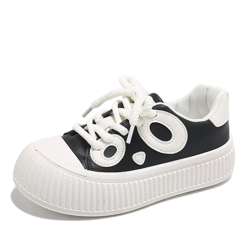 2024 new thick soled casual women's black and white panda white sneakers ins trendy shoes soft sole fashionable and elegant