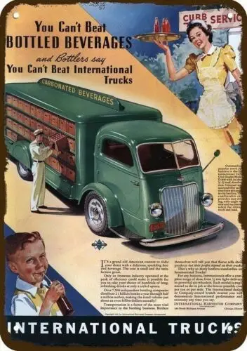 1940 INTERNATIONAL D300 Delivery Truck Vintag-Look DECORATIVE REPLICA METAL SIGN