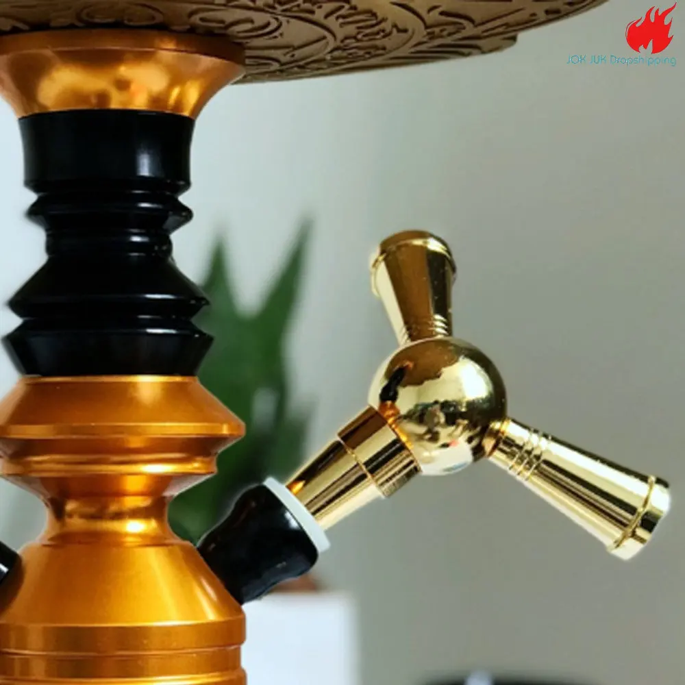 Jok Juk Hookah Hose Adapter Aluminum Alloy Shisha Pipe Connection Joint Bifurcate Universal One To Two Tools Narguile Accessorie