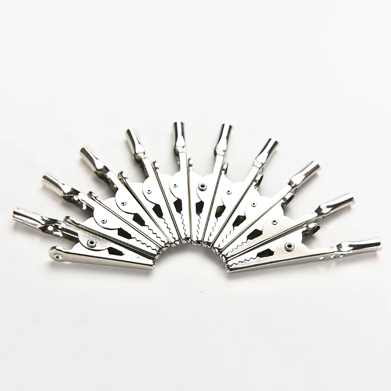 10Pcs/lot Test Clips Stainless Steel Alligator Crocodile Cable Lead Screw Fixing Use In Stereo Applications 52mm