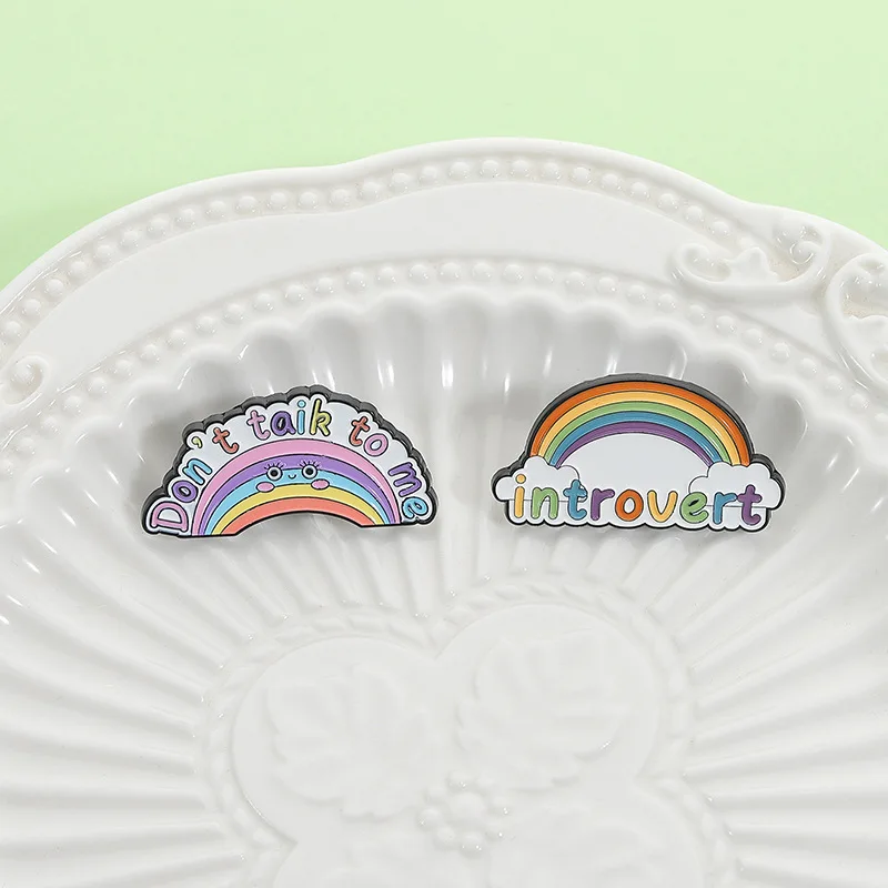 الحلو الكرتون لطيف قوس قزح المينا دبابيس لحقيبة الظهر لا تايك لي قوس قزح دبابيس شارات هدايا للأصدقاء #4