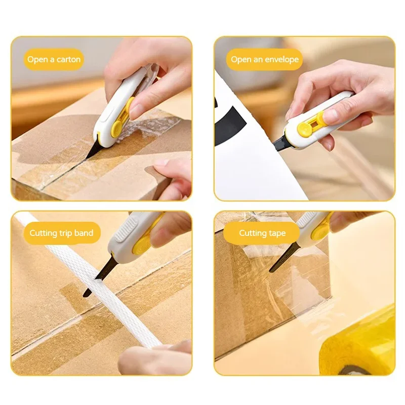 Box Cutter Mini Magnetic Box Cutter Box Cutter Safety Lock For Opening Packages Cartons Box Opener Razor Perfect For Home Use view 6