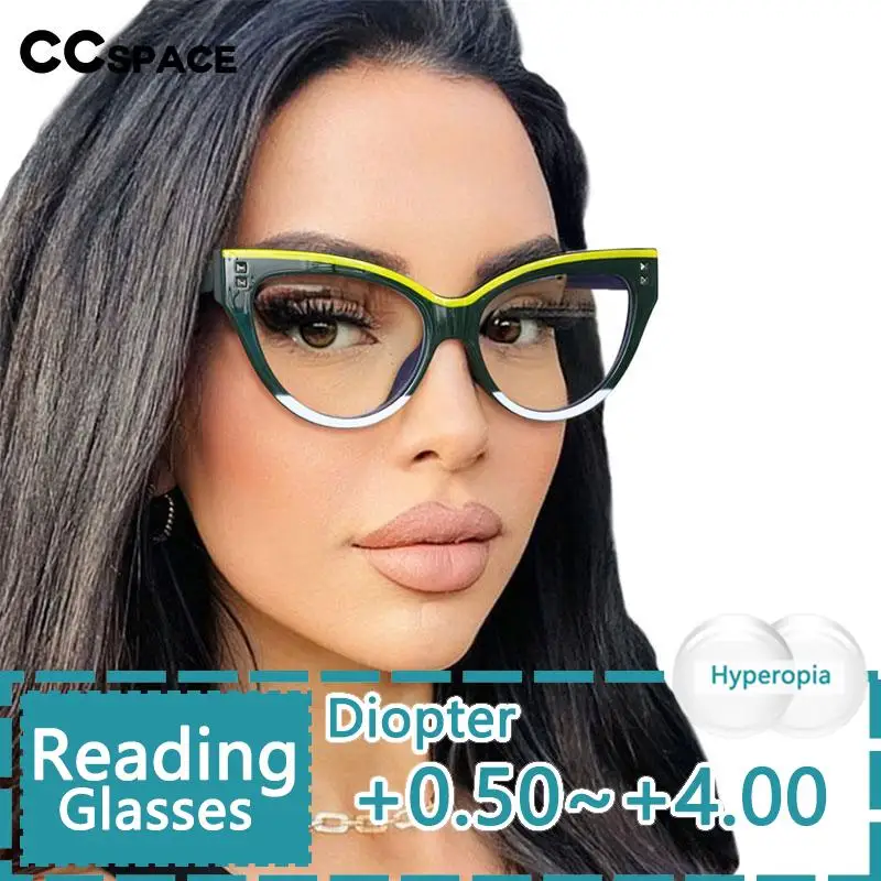 R55337 nowe duże oprawki okulary kocie oko marka projektant moda retro kobiece plastikowe oprawki klasyczne okulary do czytania Uv400
