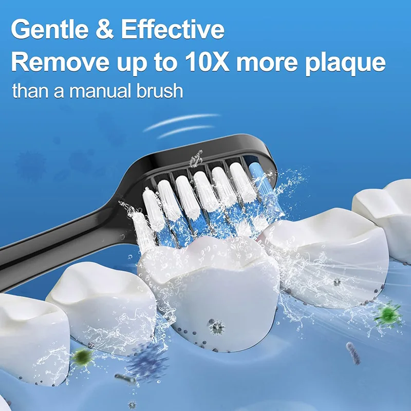 رؤوس فرشاة أسنان بديلة لطيفة وتأثيرات 10 قطع عبوات فرشاة متوافقة مع Waterpik Complete Care 5.0/9.0 (WP-861/CC-01)
